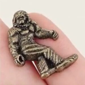 NEW Bigfoot Pin Bronze Enamel Cute Cryptid Horror Goth Supernatural
